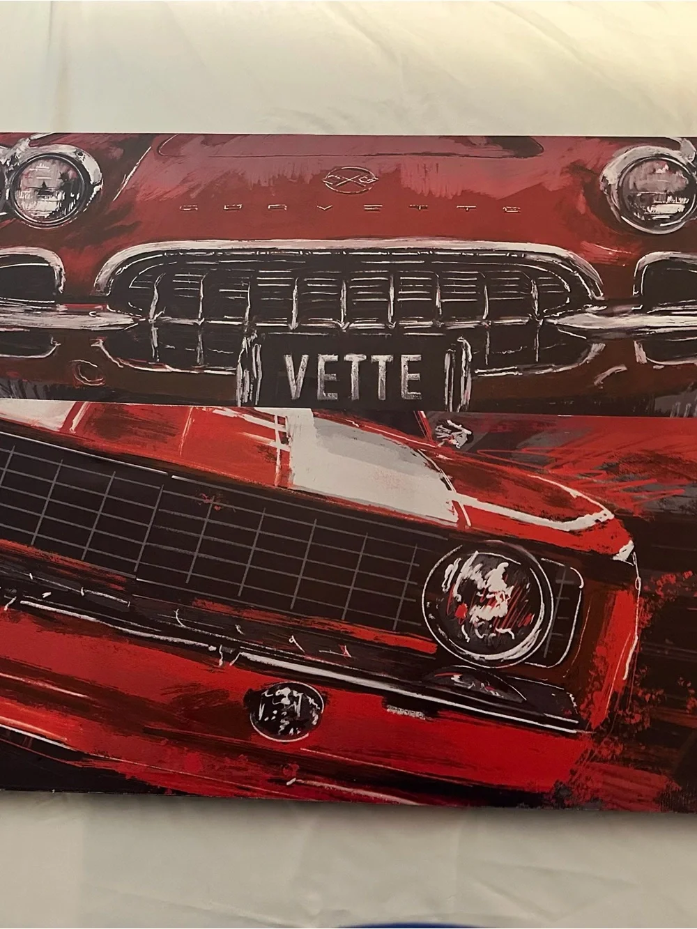 Hobby Lobby Red Vintage Car Canvas Diptych